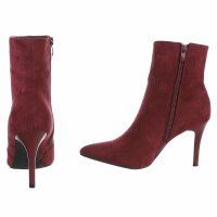 Damen High-Heel Stiefeletten - winesuede