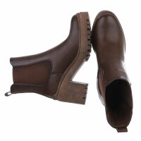 Damen High-Heel Stiefeletten - brownpu
