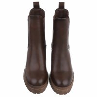 Damen High-Heel Stiefeletten - brownpu