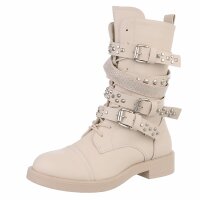 Damen Western- & Bikerboots - beigepu