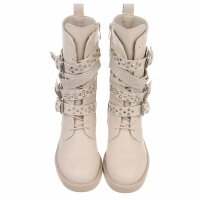 Damen Western- & Bikerboots - beigepu