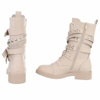 Damen Western- & Bikerboots - beigepu