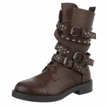 Damen Western- & Bikerboots - brownpu