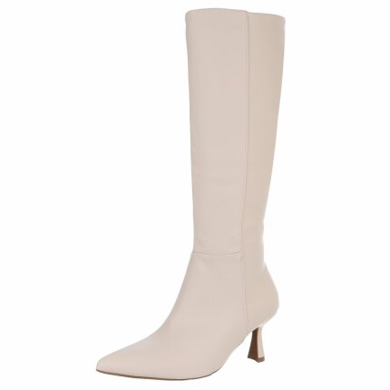 Damen High-Heel Stiefel - beigepu