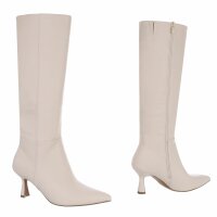 Damen High-Heel Stiefel - beigepu