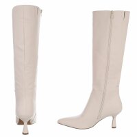 Damen High-Heel Stiefel - beigepu
