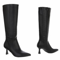 Damen High-Heel Stiefel - blackpu