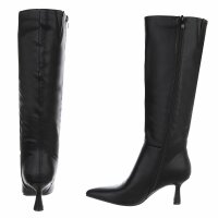 Damen High-Heel Stiefel - blackpu