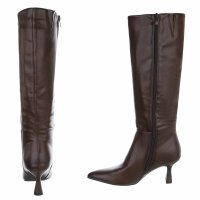 Damen High-Heel Stiefel - brownpu