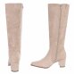 Damen High-Heel Stiefel - beigesuede