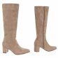 Damen High-Heel Stiefel - khakisuede