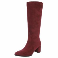 Damen High-Heel Stiefel - winesuede