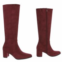 Damen High-Heel Stiefel - winesuede