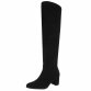 Damen Overknee-Stiefel - blacksuede