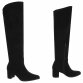 Damen Overknee-Stiefel - blacksuede