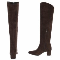 Damen Overknee-Stiefel - brownsuede
