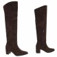 Damen Overknee-Stiefel - brownsuede