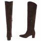 Damen Overknee-Stiefel - brownsuede