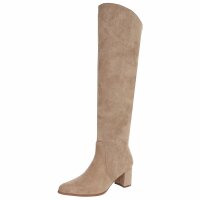 Damen Overknee-Stiefel - khakisuede