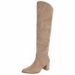 Damen Overknee-Stiefel - khakisuede