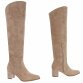 Damen Overknee-Stiefel - khakisuede
