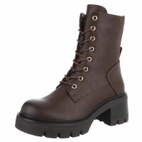 Damen Schnürstiefeletten - brownpu