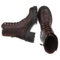 Damen Schnürstiefeletten - brownpu