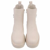 Damen High-Heel Stiefeletten - beigepu