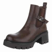 Damen High-Heel Stiefeletten - brownpu