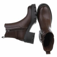Damen High-Heel Stiefeletten - brownpu