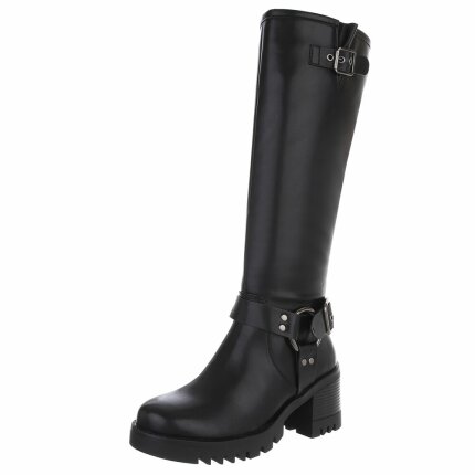 Damen High-Heel Stiefel - blackpu