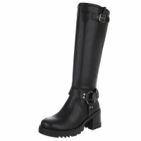 Damen High-Heel Stiefel - blackpu