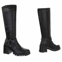Damen High-Heel Stiefel - blackpu