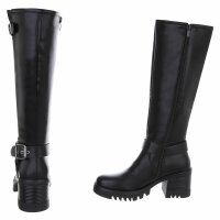 Damen High-Heel Stiefel - blackpu