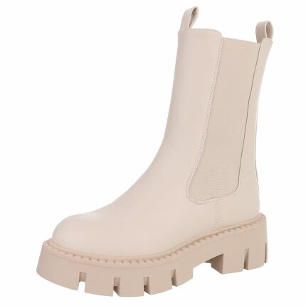 Damen Chelsea Boots - beigepu