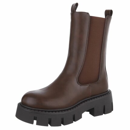 Damen Chelsea Boots - brownpu