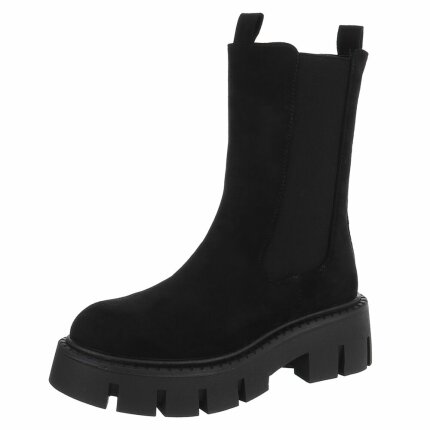 Damen Chelsea Boots - blacksuede
