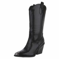 Damen Western- & Bikerboots - blackpu