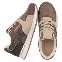 Damen Low-Sneakers - coffee