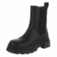 Leder Damen Chelsea Boots - black