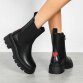 Leder Damen Chelsea Boots - black
