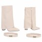 Damen High-Heel Stiefeletten - beige