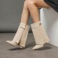 Damen High-Heel Stiefeletten - beige
