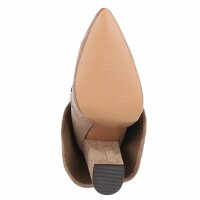 Damen High-Heel Stiefeletten - khaki