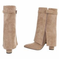 Damen High-Heel Stiefeletten - khaki