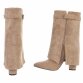 Damen High-Heel Stiefeletten - khaki