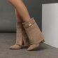 Damen High-Heel Stiefeletten - khaki