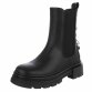 Leder Damen Chelsea Boots - black