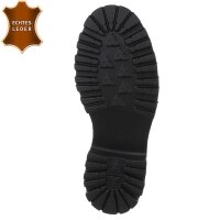 Leder Damen Schnürstiefeletten - black