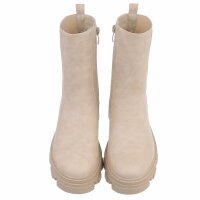 Damen Chelsea Boots - beigepu